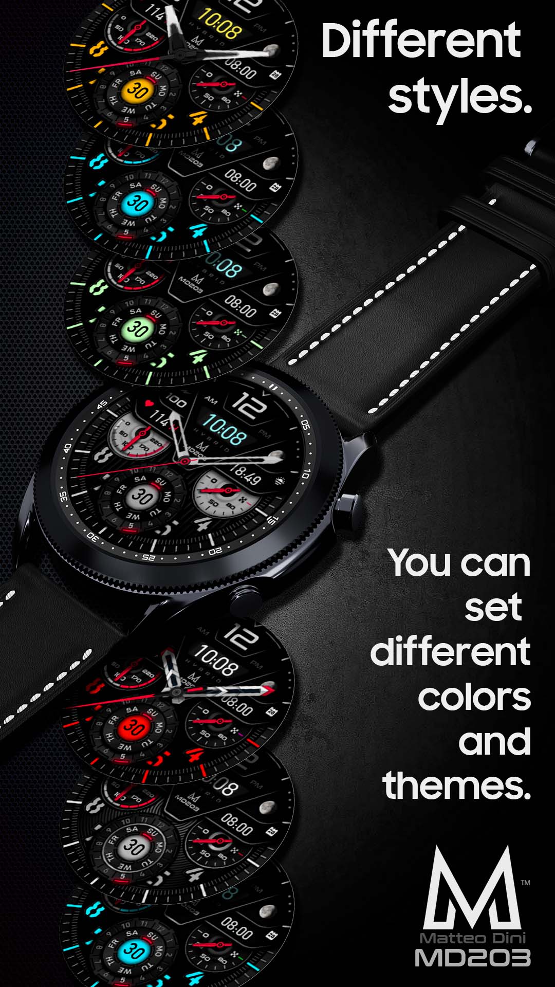 MD203 Hybrid Watch Face Matteo Dini MD Wear OS Tizen