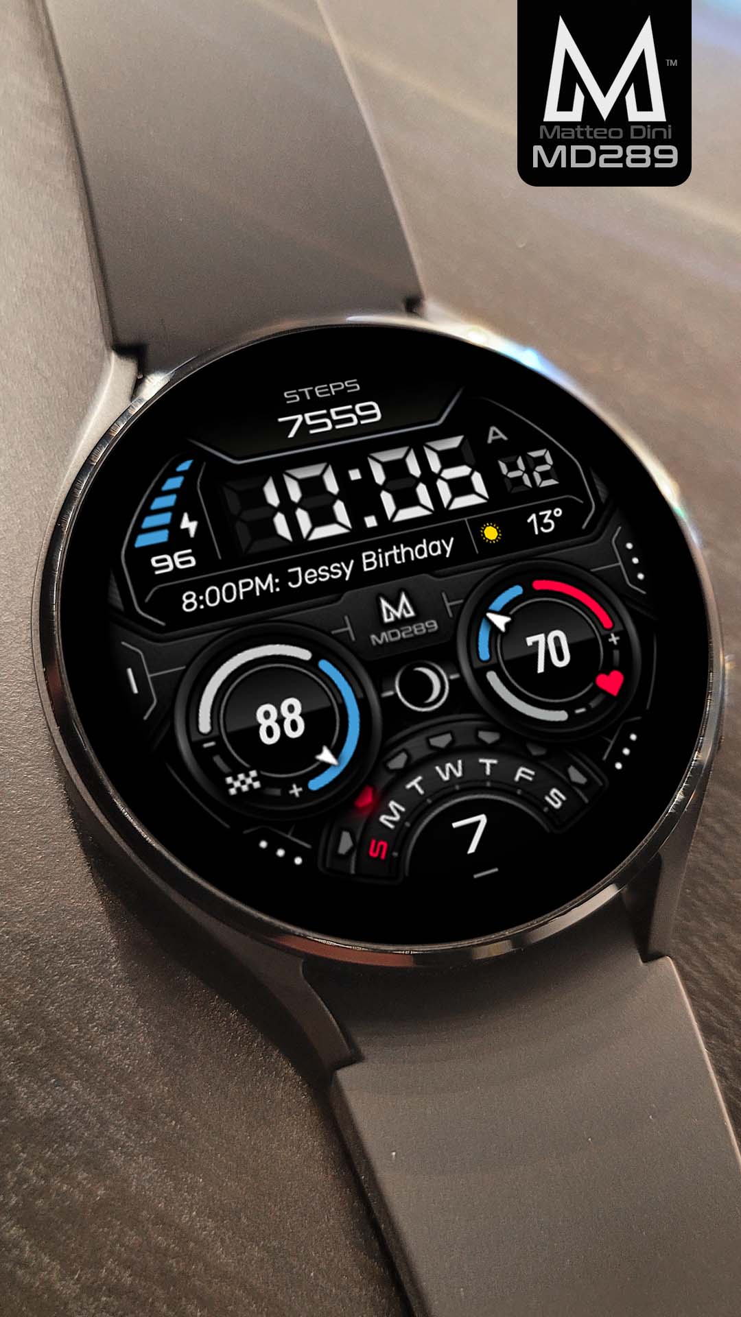 MD289 Digital watch face Matteo Dini MD Wear OS Tizen