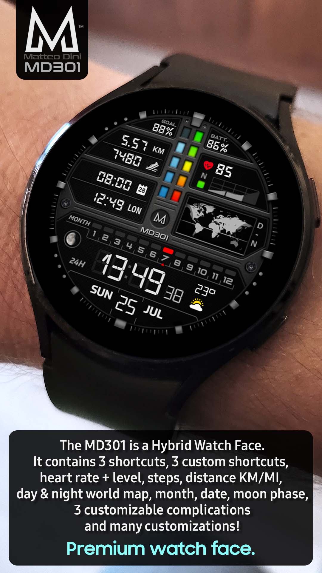 Galaxy watch store face with calendar